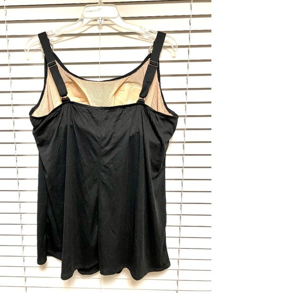 NEW 2pc Black Swim365 Tankini Top 26W; Merona 24W/26W Plus Size Swimwear #054 - Picture 3 of 3
